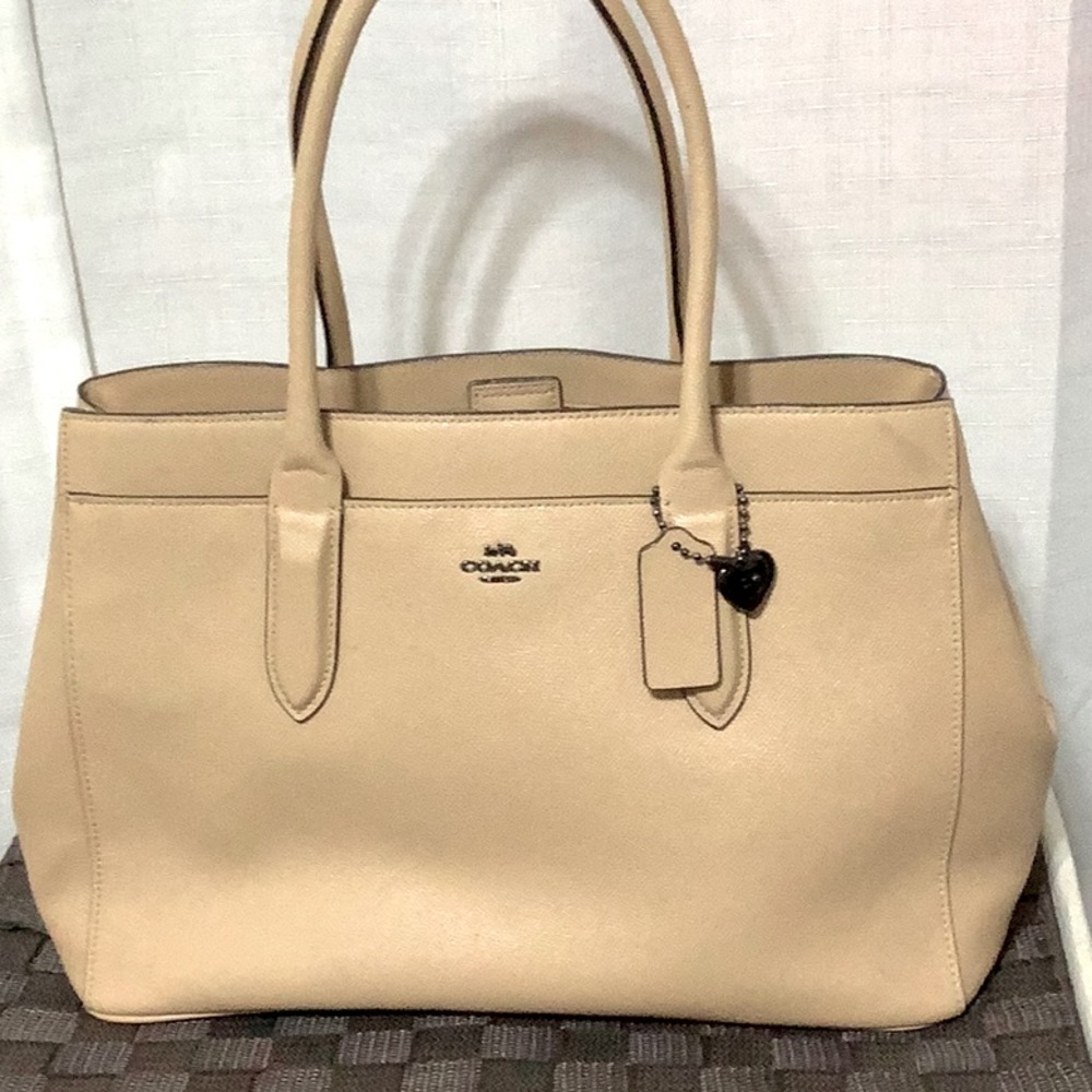 Coach beige double handle satchel